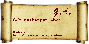 Günszberger Abod névjegykártya